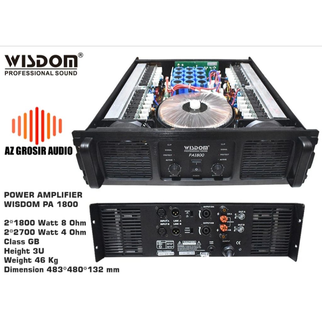 power amplifier wisdom pa1800 power wisdom pa 1800 power 2 Chanel class GB
