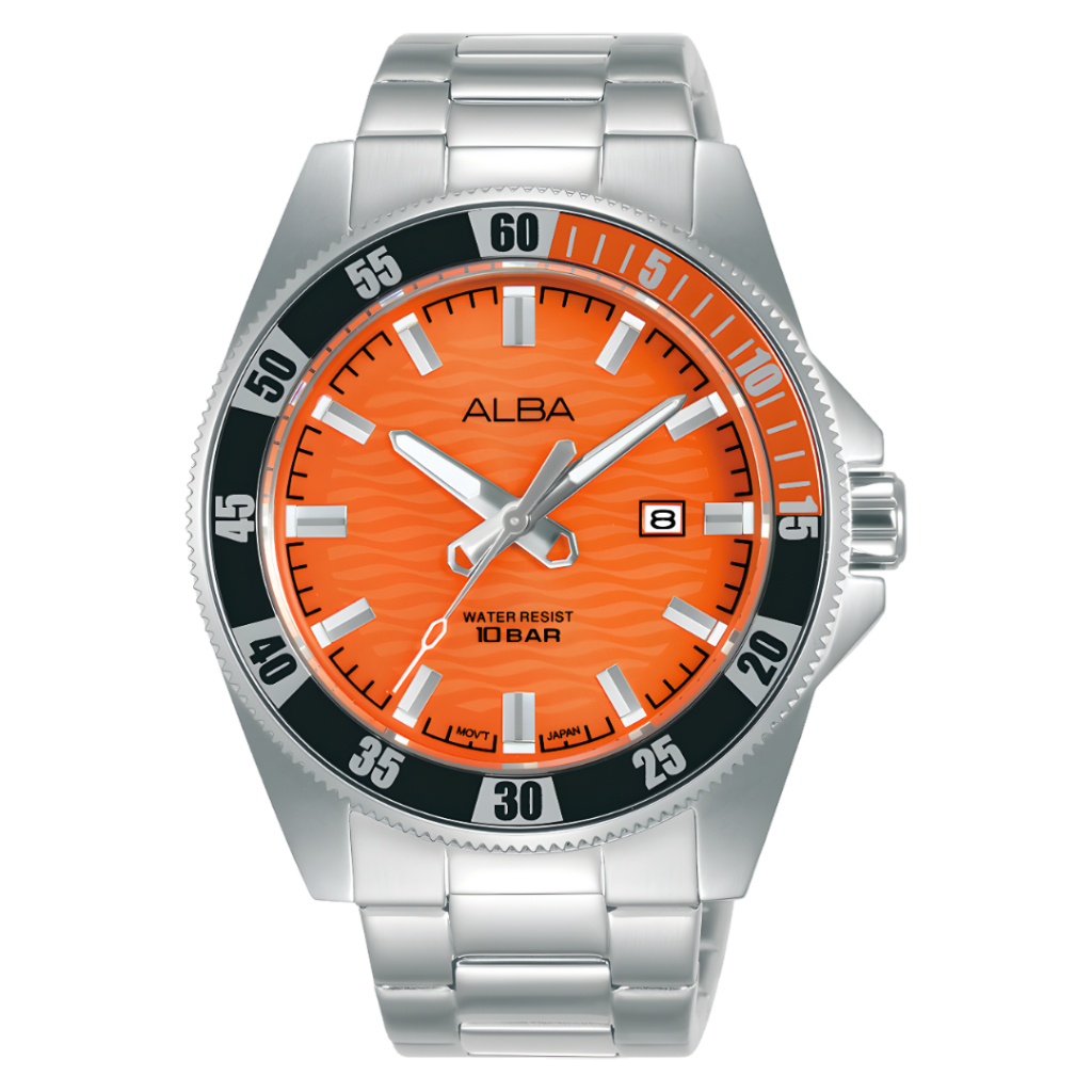 Alba ACTIVE AG8L93X1 – Jam Tangan Pria Sporty Orange Original 10 BAR Water Resistant