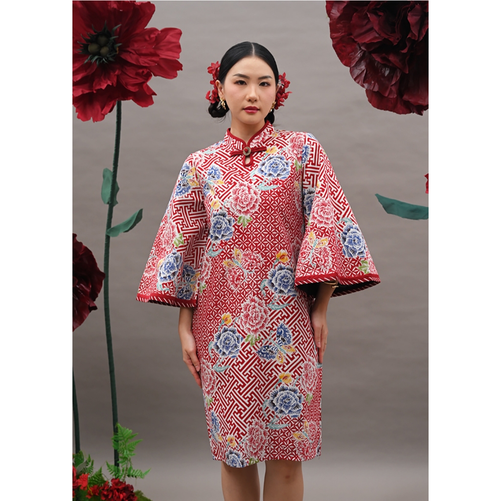 NONA RARA - Dress Diva Encim CNY D0576, Baju kerja batik blouse wanita modern