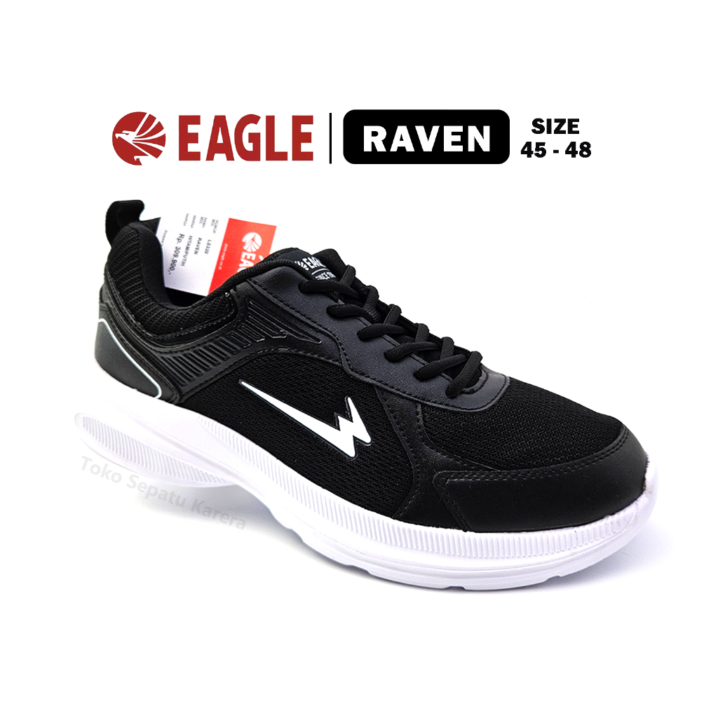 Sepatu Sekolah Anak SMA Laki Laki – Sepatu Pria Dewasa – EAGLE – RAVEN – Size 45-48 – Sneakers