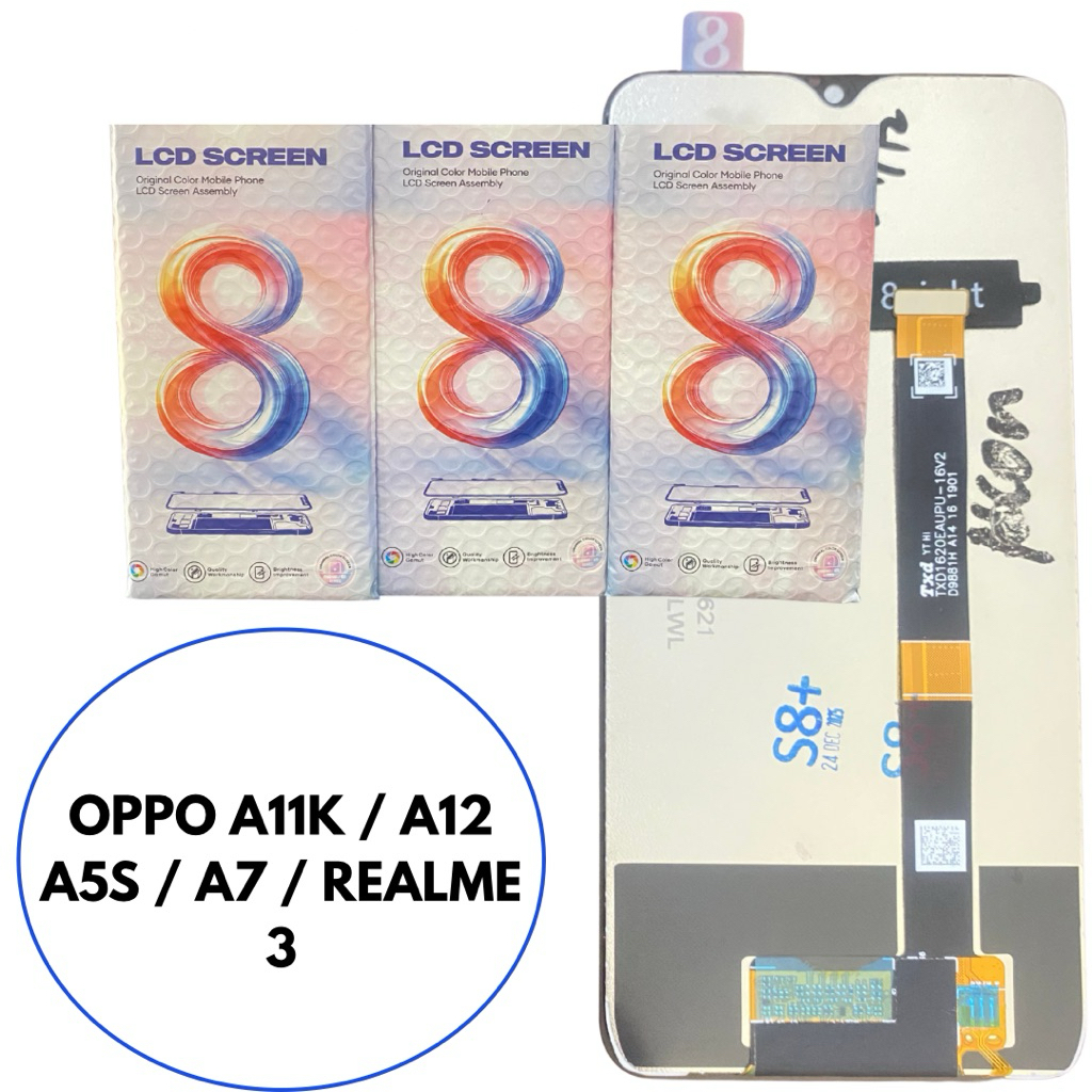 LCD ORIGINAL OPPO A5S / OPPO A12  FULLSET BLACK
