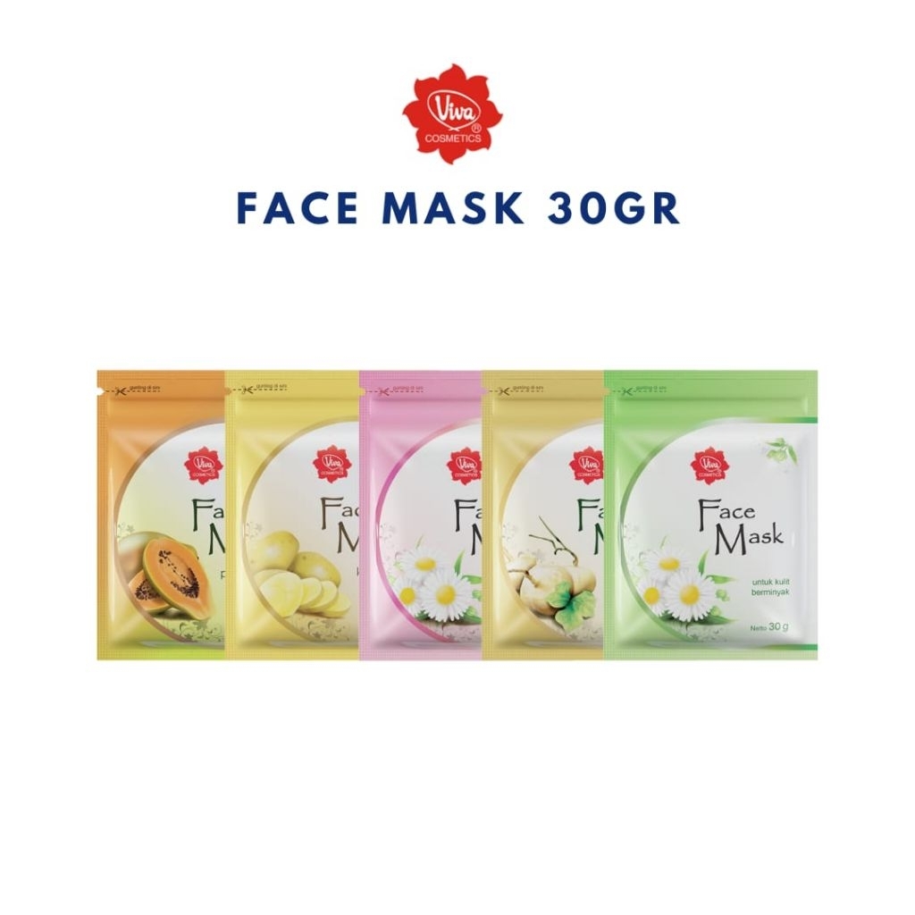 Viva Masker Wajah 30g - Bengkuang, Normal_Kering, Kulit Berminyak, Papaya, Kentang