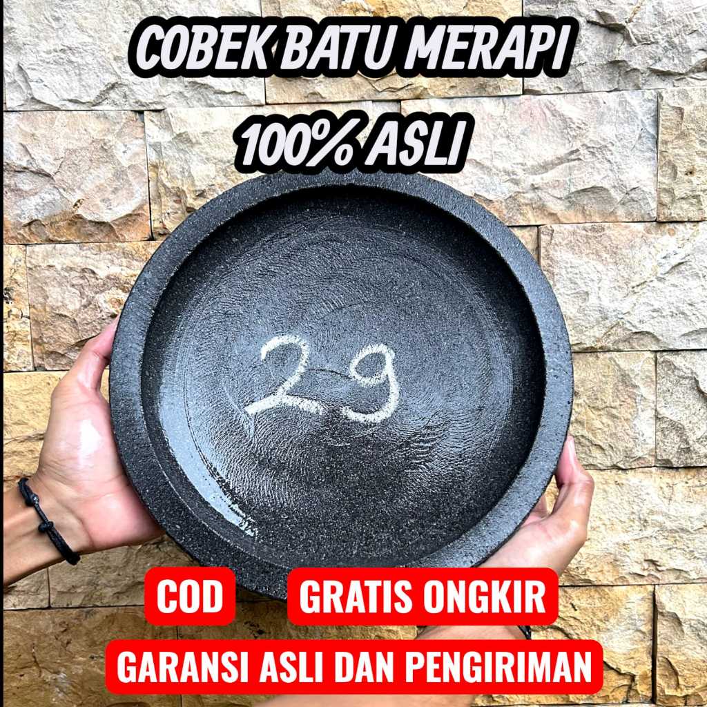 COBEK BATU ASLI MERAPI MAGELANG 29 CM