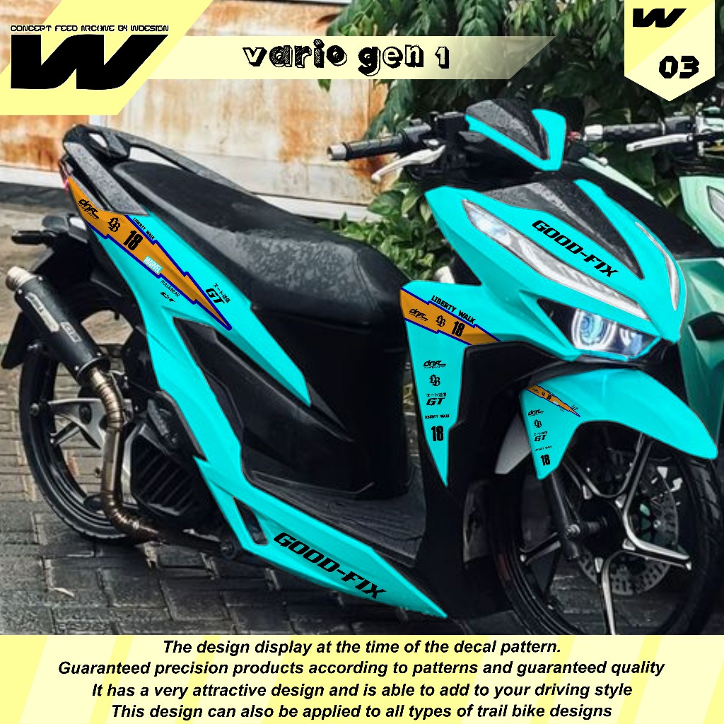 (COD) Sticker Decal Full Body Motor Honda Vario 125/150 2017 2018 2019 2020 2021 2022 Stiker Skotlet