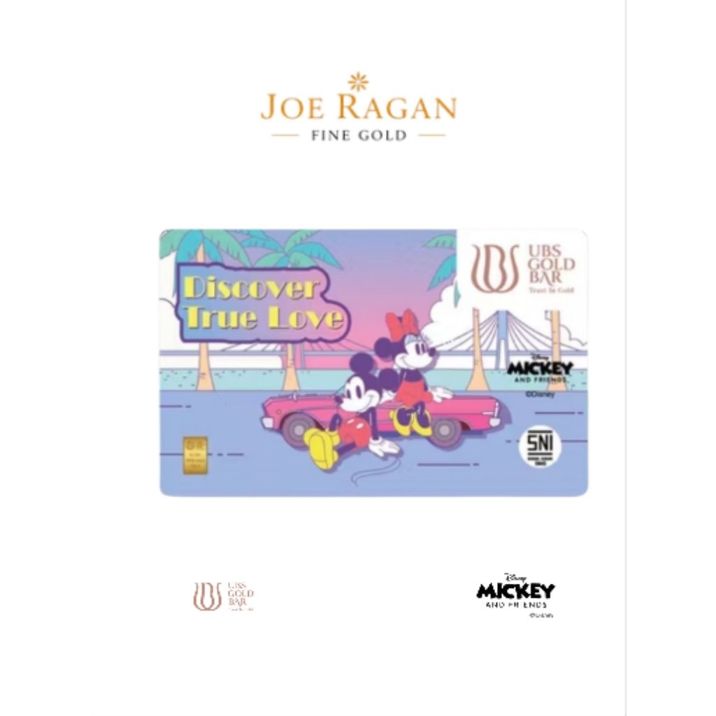 UBS GOLD Logam Mulia Emas Mickey Minnie Mouse 0.1Gram