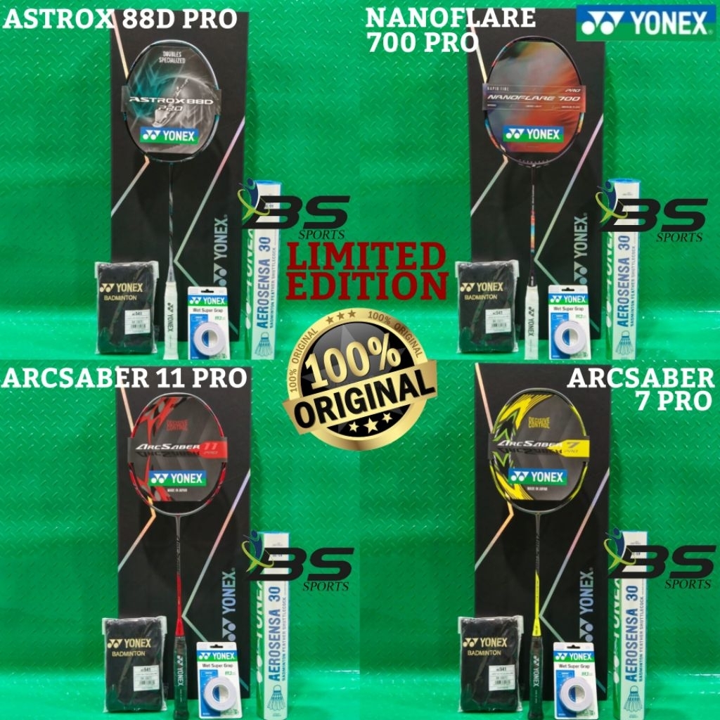RAKET BADMINTON YONEX BOX LIMITED EDITION ASTROX 88D PRO ARCSABER 11 PRO ARCSABER 7 PRO NANOFLARE 70