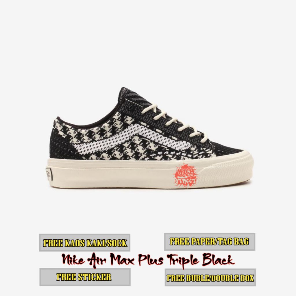Sepatu Casual Pria Wanita Vans Old Skool 36 Engineered Knit Black White 100% Original BNIB ( BRAND N