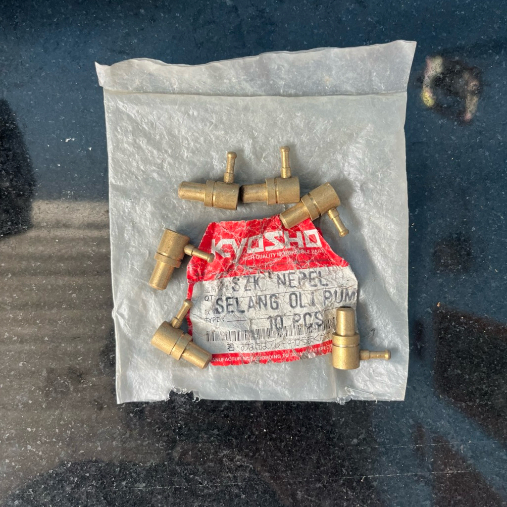 nepel selang pompa oli samping satria 2 tak rgr rk cool TS125 full kuningan Nos