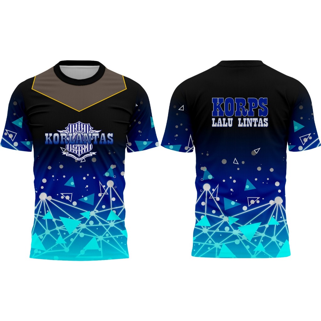 KAOS JERSEY POLISI LALU LINTAS BIRU FULLPRINTING FREE LOGO DAN NAMA