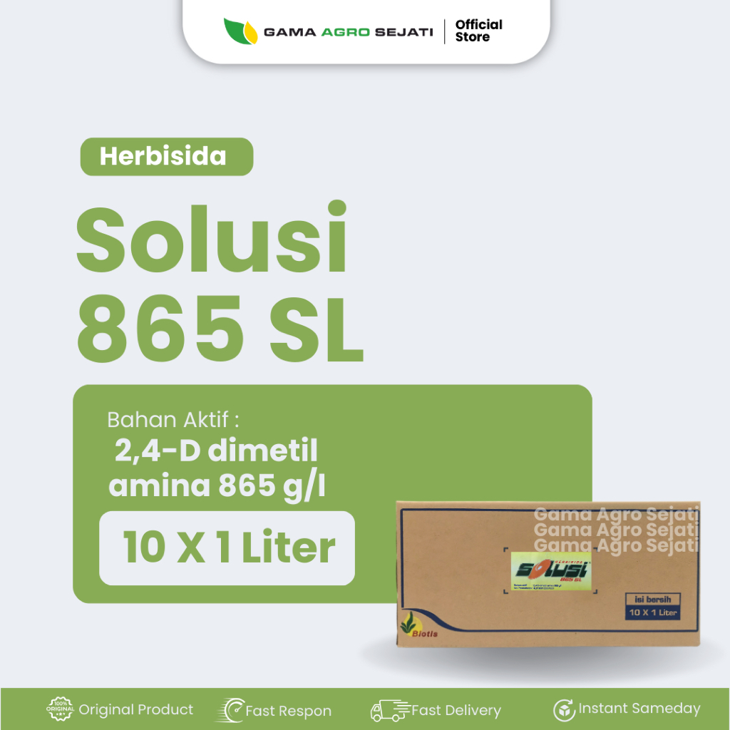 HERBISIDA SOLUSI 865 SL 1 LITER 1 BOX ISI 10