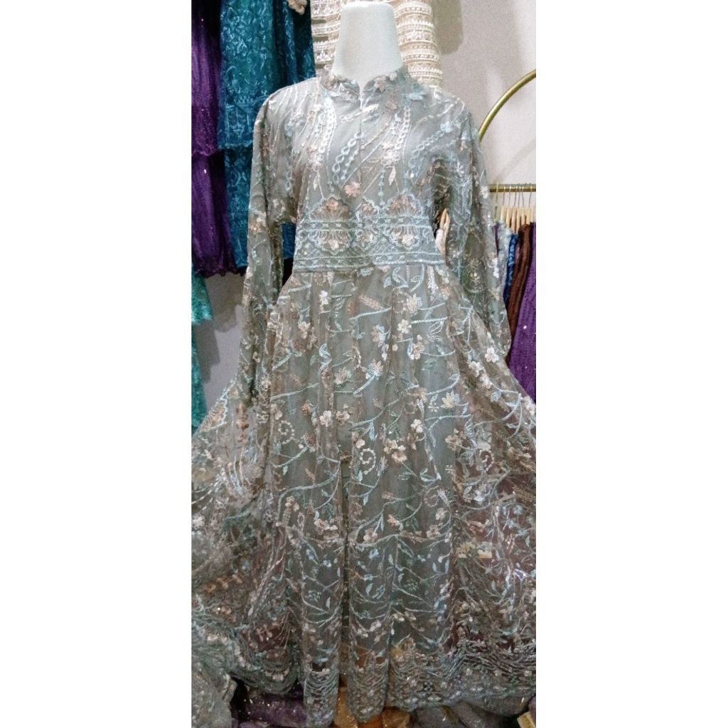 Gamis Brukat Mewah Remaja Estimasi Usia 11-15 Tahun