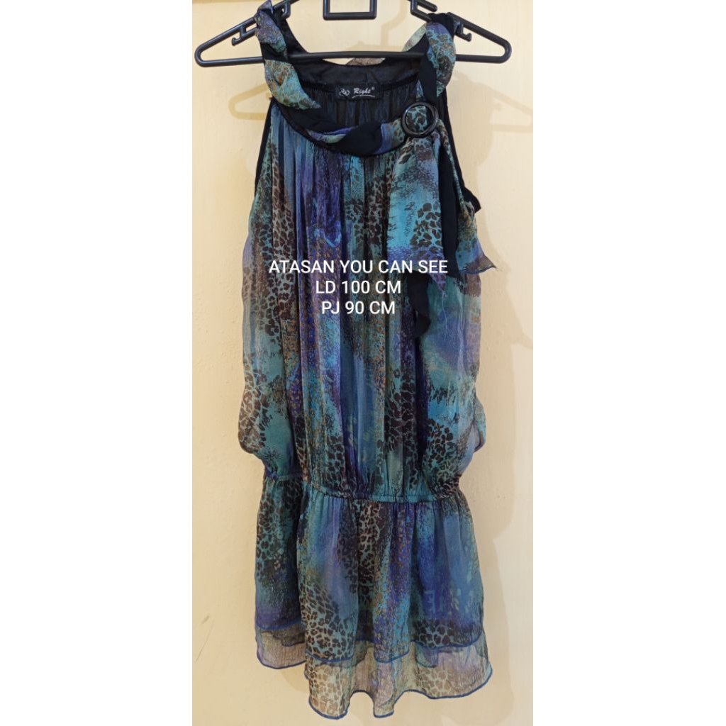 ATASAN WANITA LEOPARD YOU CAN SEE MURAH PRELOVED