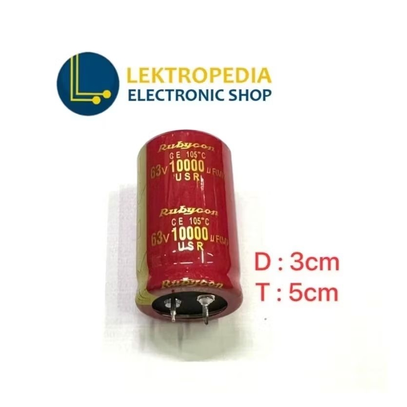Elco 10000uf 63v Rubycon Kapasitor 10000 uf mikro 63 v volt Elko 63volt
