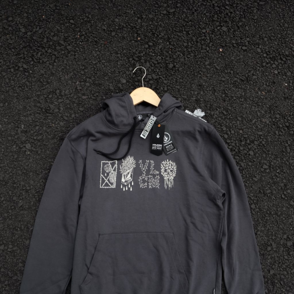 SPESIAL EDITION VOLCOM DARK GREY HOODIE ORIGINAL RESMI