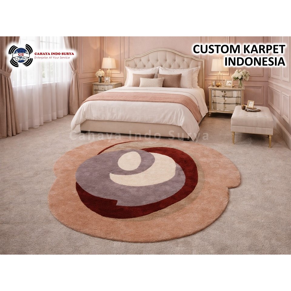 KARPET CUSTOM BENTUK BUNGA | CUSTOM KARPET MOTIF KARAKTER BUNGA | KARPET CIS PO 14 HARI