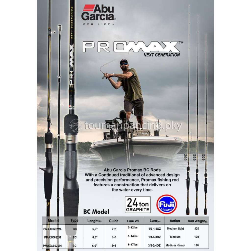 Joran Baitcasting Abu Garcia PROMAX BC Original | Fuji Guide | Graphite 24T Casting Rod
