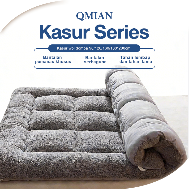Qmian Kasur Lantai Berkualitas Tinggi Kasur Kulit Domba Kasur Lipat Tebal Dan Super Empuk Ukuran 180
