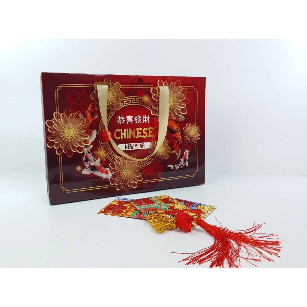 Paperbag Handle Pita Imlek untuk Hampers Acara CNY 32 x 22 x 7 cm
