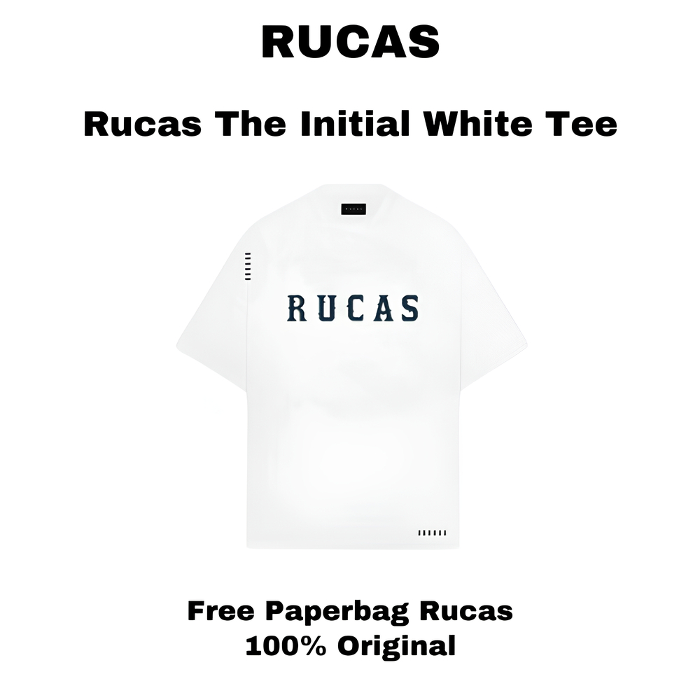 RUCAS Initial White T-shirt Tee Kaos Pria Wanita Original Limited Edition