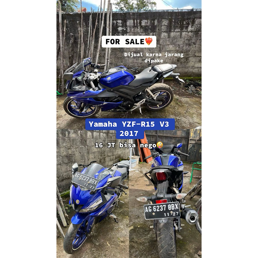 MOTOR YAMAHA YZF-R15 V3 2017 SECOND/BEKAS
