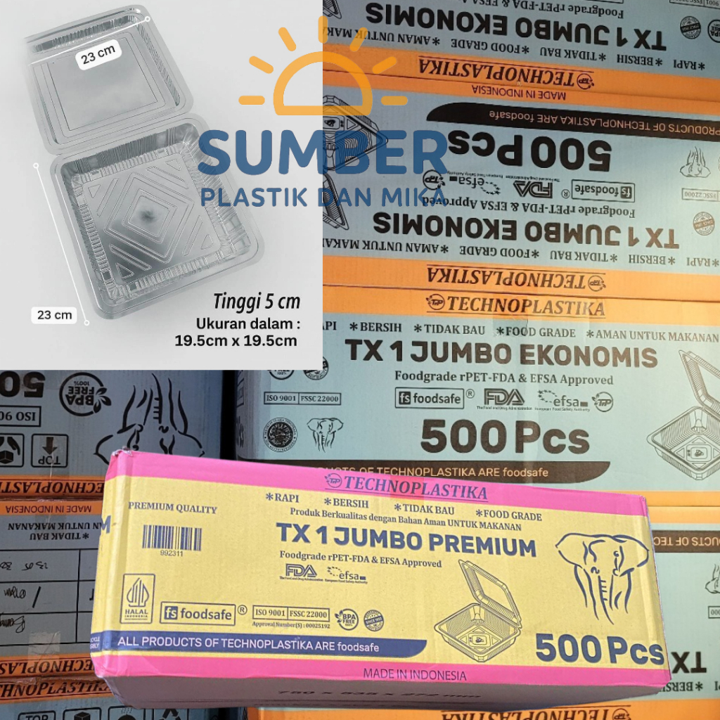 [ 10 PCS ] Plastik Mika Kue TX1 Jumbo Ekonomis / Premium Box Mika Kue Bolu Besar / Mika Bolu Jadul B