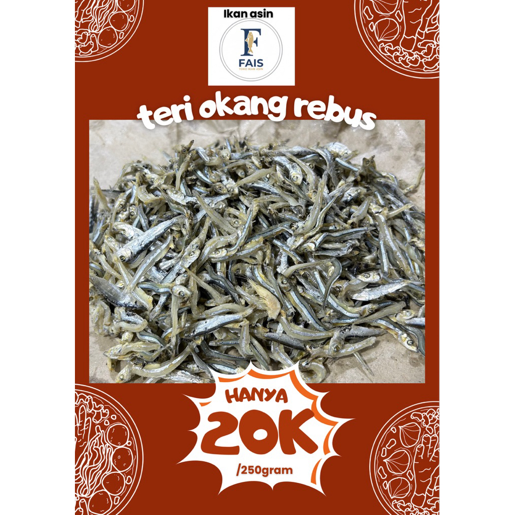 ikan asin teri okang rebus | teri hitam | teri paku  250gram