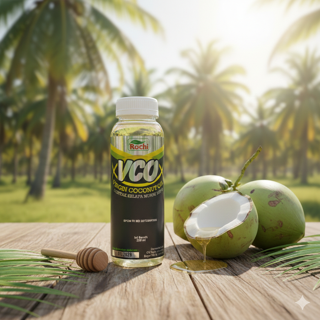 Minyak Kelapa Murni VCO Virgin Coconut Oil Rochi 250ml POM MD Diet Keto Ibu Hamil Premium VCO Alami