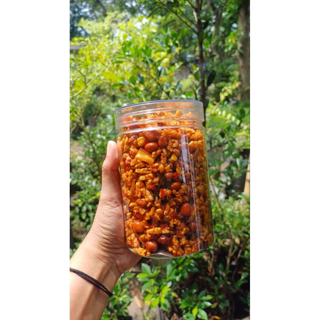 TEMPE OREK KACANG TERI KEMASAN TOPLES ISI 500GR | TEMPE OREK KERING PEDAS MANIS