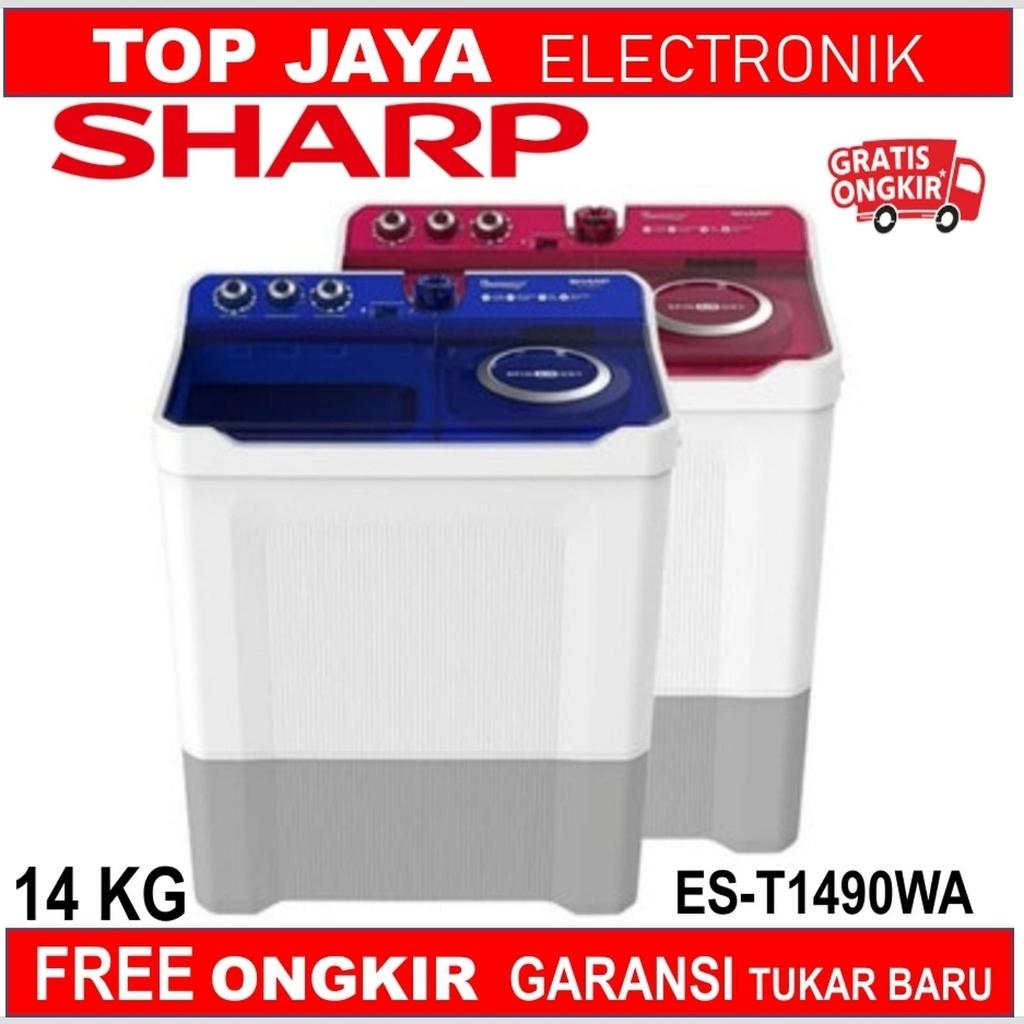 MESIN CUCI SHARP 14KG 2 TABUNG ES-T1490WA/BL/RD/SHARP MESIN CUCI 14KG 2 TABUNG NEW SERIES