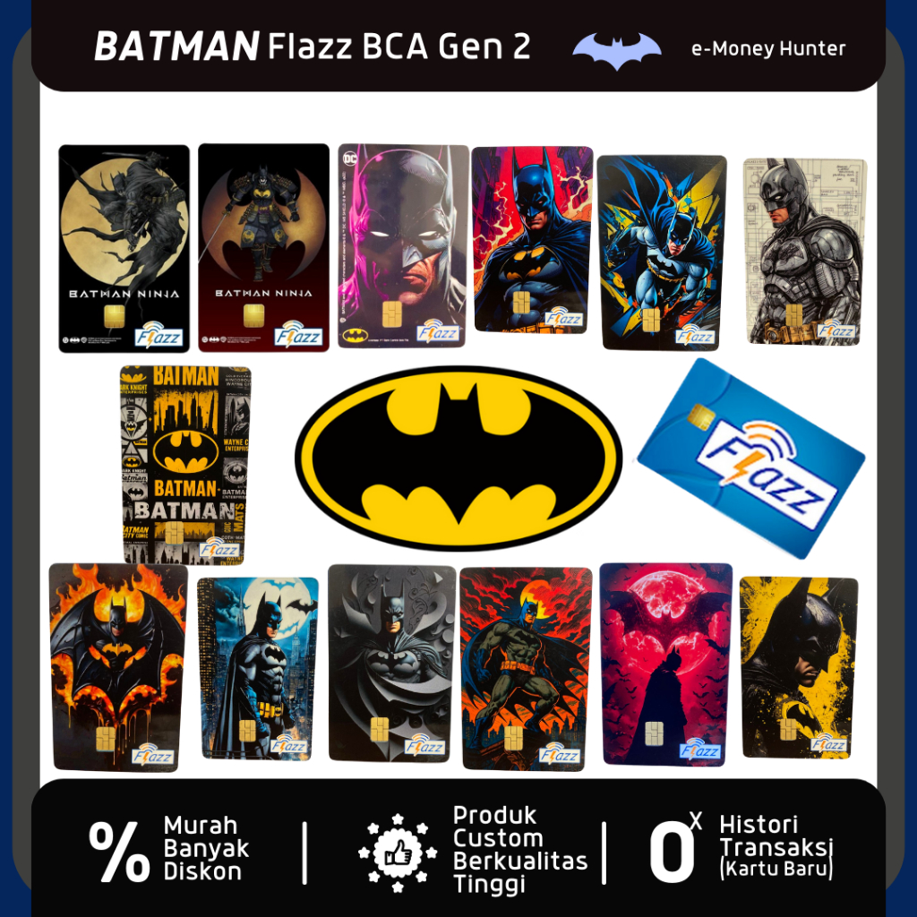 Flazz BCA Gen 2 BATMAN Original Custom Limited Edition PALING MURAH NFC