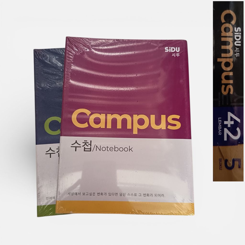 Buku Tulis Sidu Campus B5 42 Lembar Isi 5 Buku - Desain Korea, Kertas Tebal, Bergaris