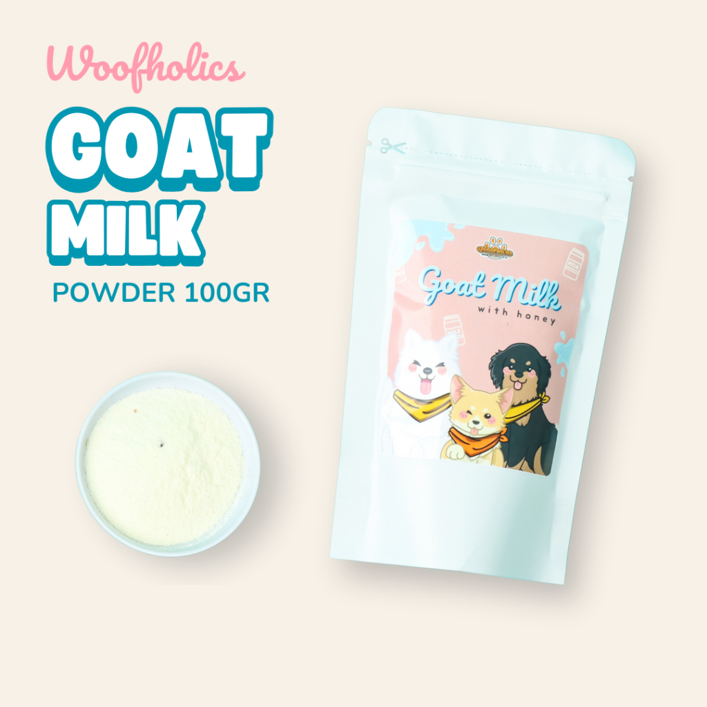 Woofholics Goat Milk Powder Plus Honey 100gr / Susu Kambing Untuk Anjing Kucing Puppy Kitten