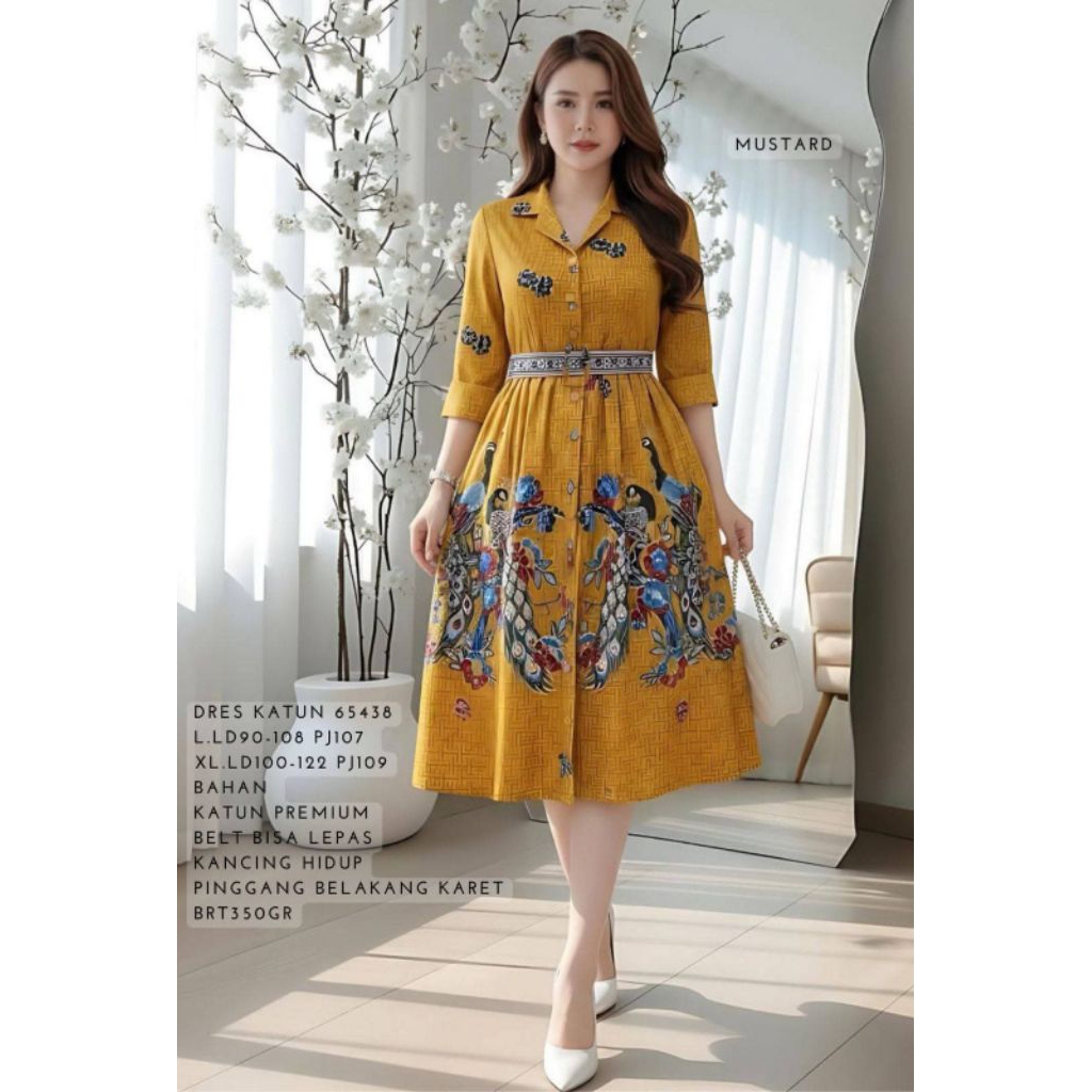 DRESS WANITA KATUN BATIK  PREMIUM