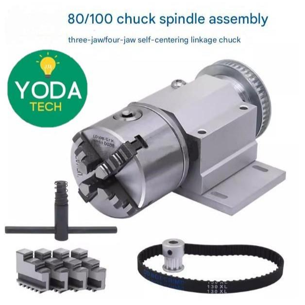 Machine spindle assembly machine 80 Three four jaw Spindle Bubut Mini (8814)