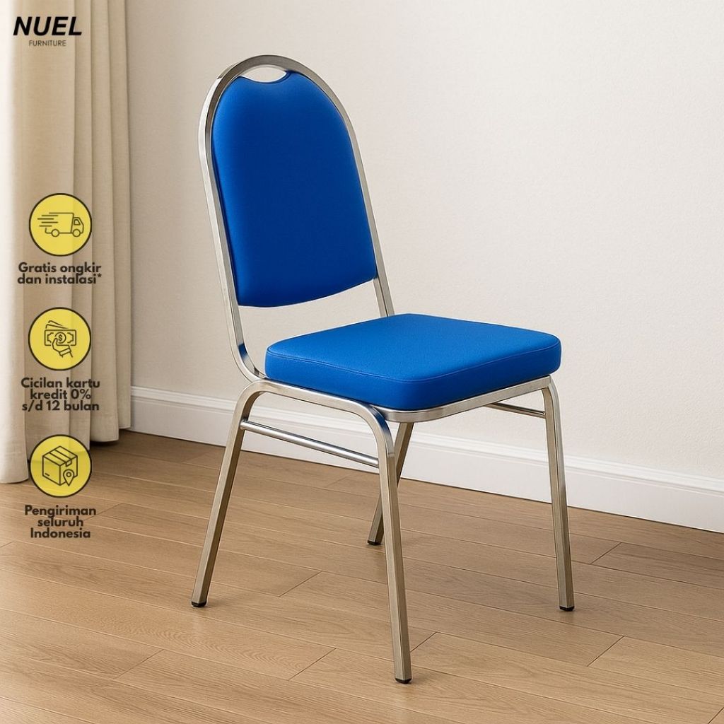 NUEL Kursi Susun Merk Matrix Pipa Kotak / Kursi Pesta Gereja (Kurir Toko/Sendiri)