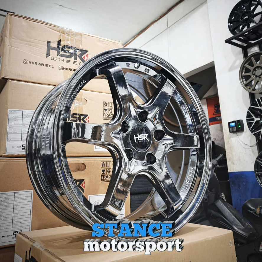 Velg Racing te37 HSR STY R17 Black Chrome Untuk Rush Terios Crv Civic turbo dll