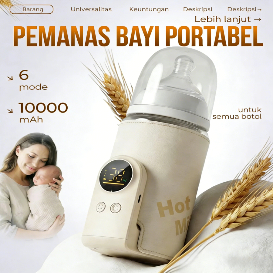 2025 Tas Portable Bottle Warmer Heater Monitor Travel Baby Cartoon Milk Water Usb Cover Pemanas Botol Asi