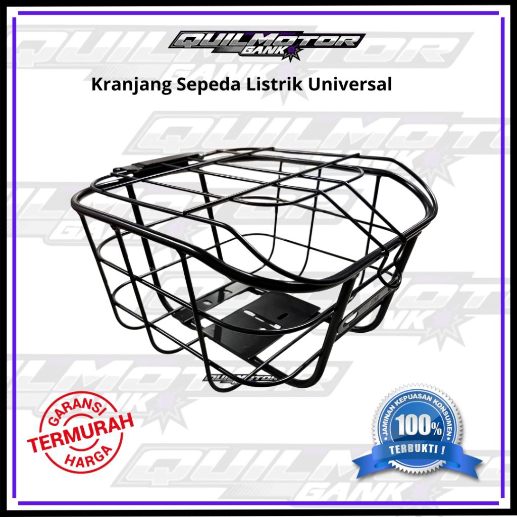 Keranjang Besi Sepeda Listrik Universal Set Tutup Depan Tebal Anti Goyang Kuat