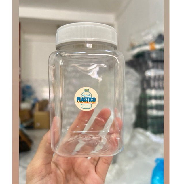 (Isi 100pcs) jar kotak 320ml N52 tanpa plug / jar bumbu murah / jar plastik murah / jar bulat murah 