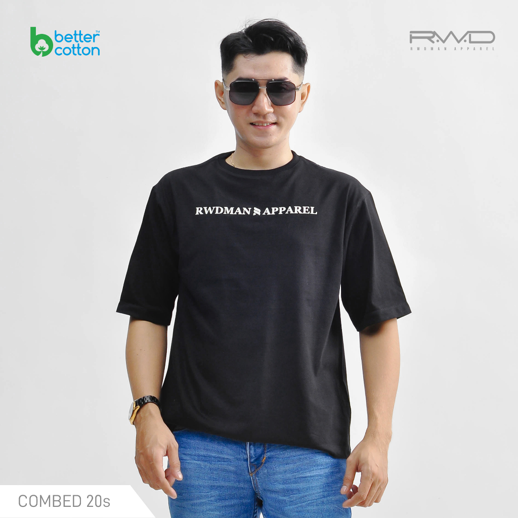 RWDMAN - Cotton BCI T-Shirt Pria Boxy Serif Glow GTM 22.011