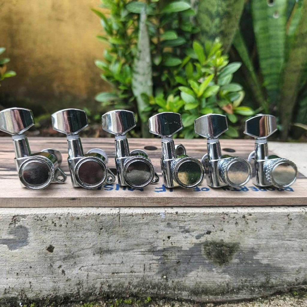 Dryer Gitar Locking Tuner 6 In Line Chrome
