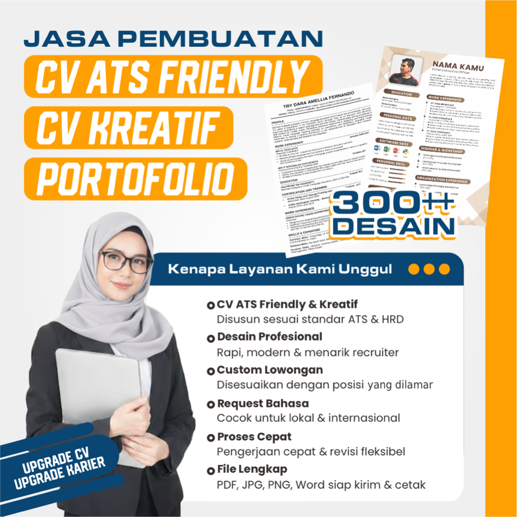 CV | Portofolio | Daftar Riwayat Hidup | Lamaran Kerja | Curriculum Vitae | Resume | Jasa Desain CV 