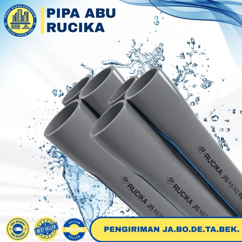 PIPA RUCIKA AW ABU PARALON | 4 INCH PANJANG 4 METER