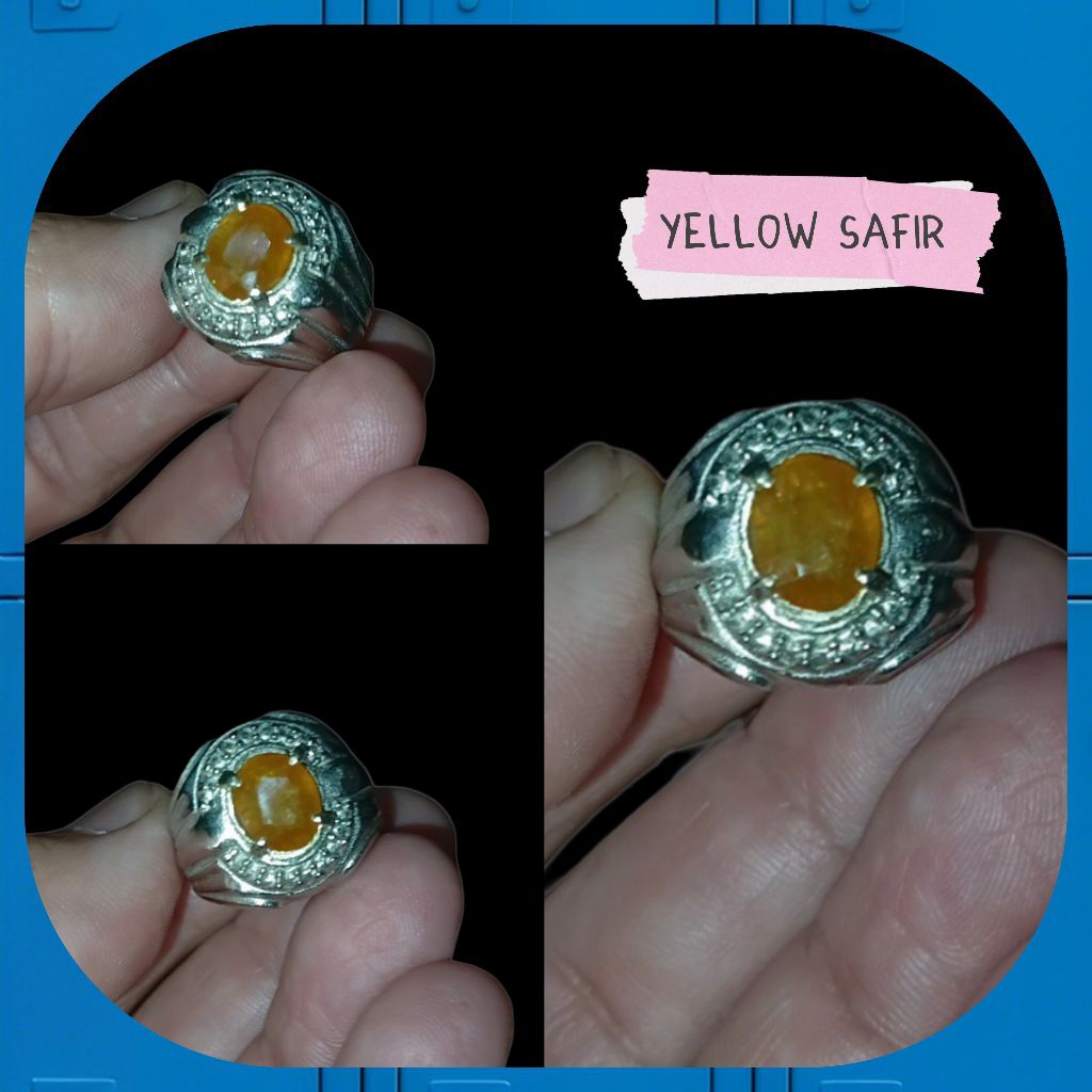 Cincin Permata Yellow Safir Asli Yakut Natural