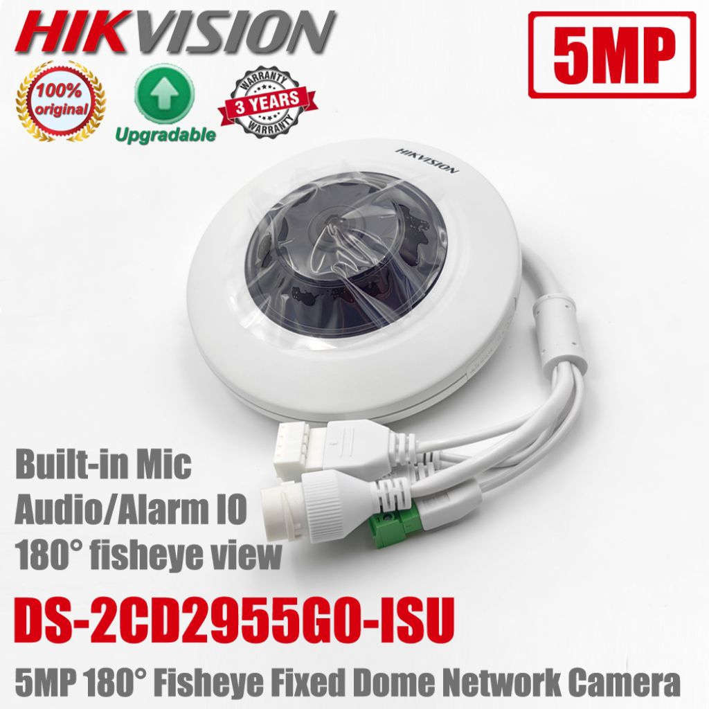 DS-2CD2955G0-ISU HikVision IP CAM CCTV 5MP Fixed Fisheye