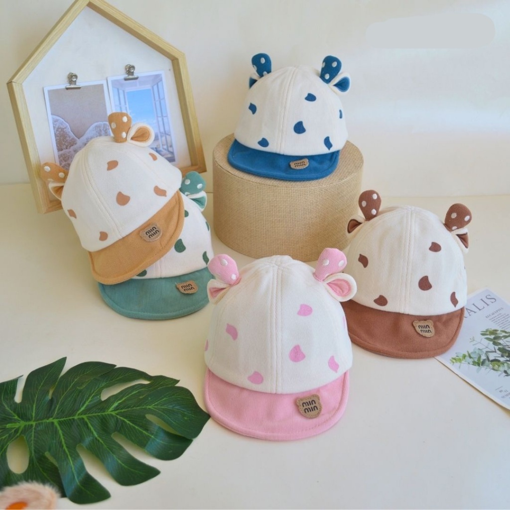 (1- 3 Tahun) Topi Cap Anak Karakter Cow Miu Min Premium Murah