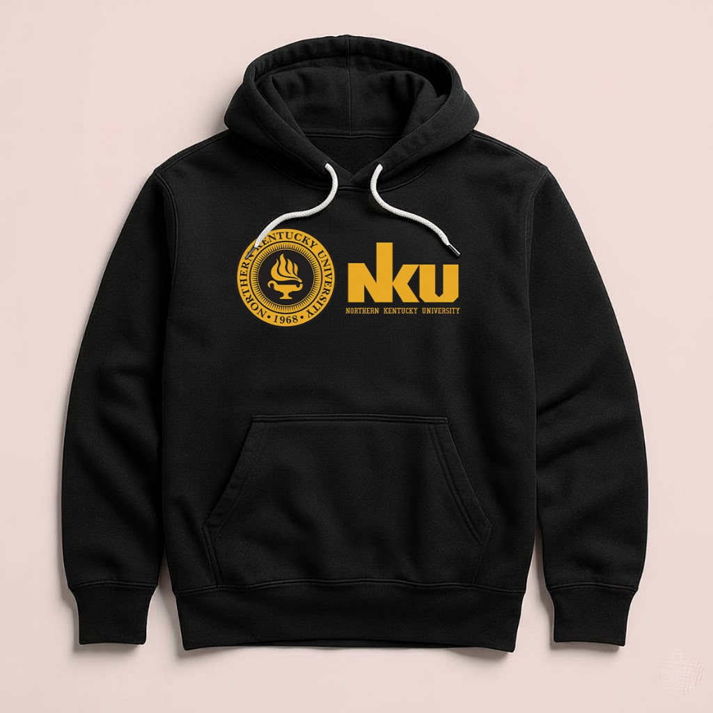 Hoodie NKU Northern Kentucky University Kentucky Unisex Sweater Fleece Black Hitam Cloth