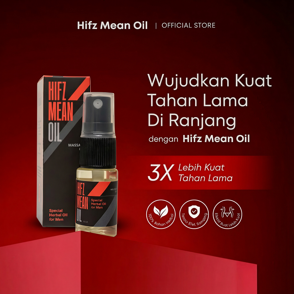 Hifz Mean Oil Minyak Kuat Pria Oles Herbal | Tahan Lama Tidak Kebas | Jahe & Lavender | Solusi Pria 