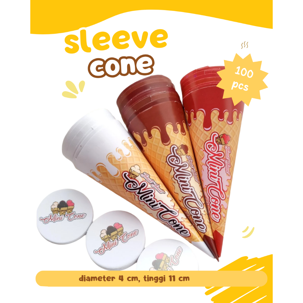 Mini Cone Kerupuk Es Krim Isi 100 Lembar Sleave Premium Corong Es Krim Wafer