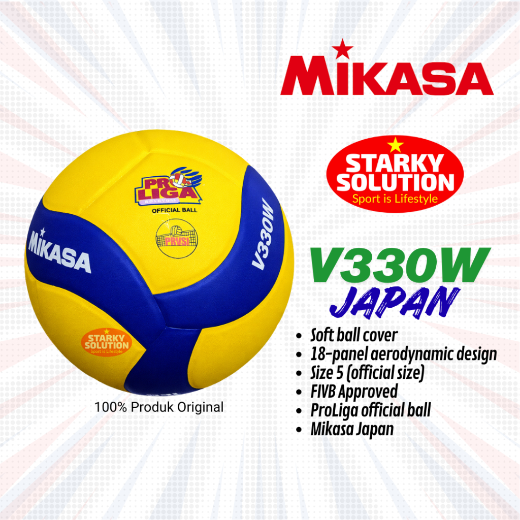 Bola Voli Mikasa V330W JAPAN V 330 W Volley Ball ProLiga FIVB JEPANG Original
